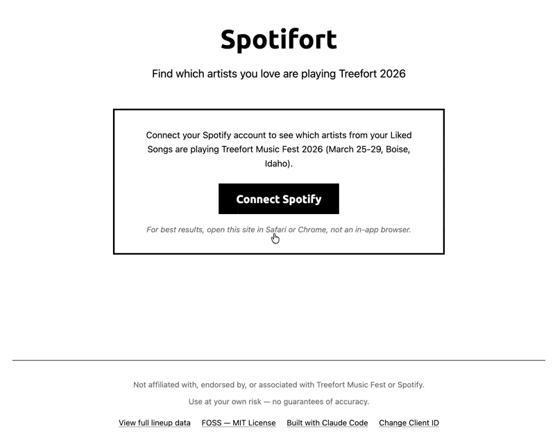 Authorizing Spotifort with Spotify